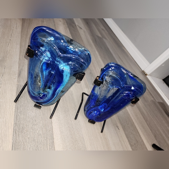 Set of Art Glass Face Votives from Mexico - Picture 2 of 11